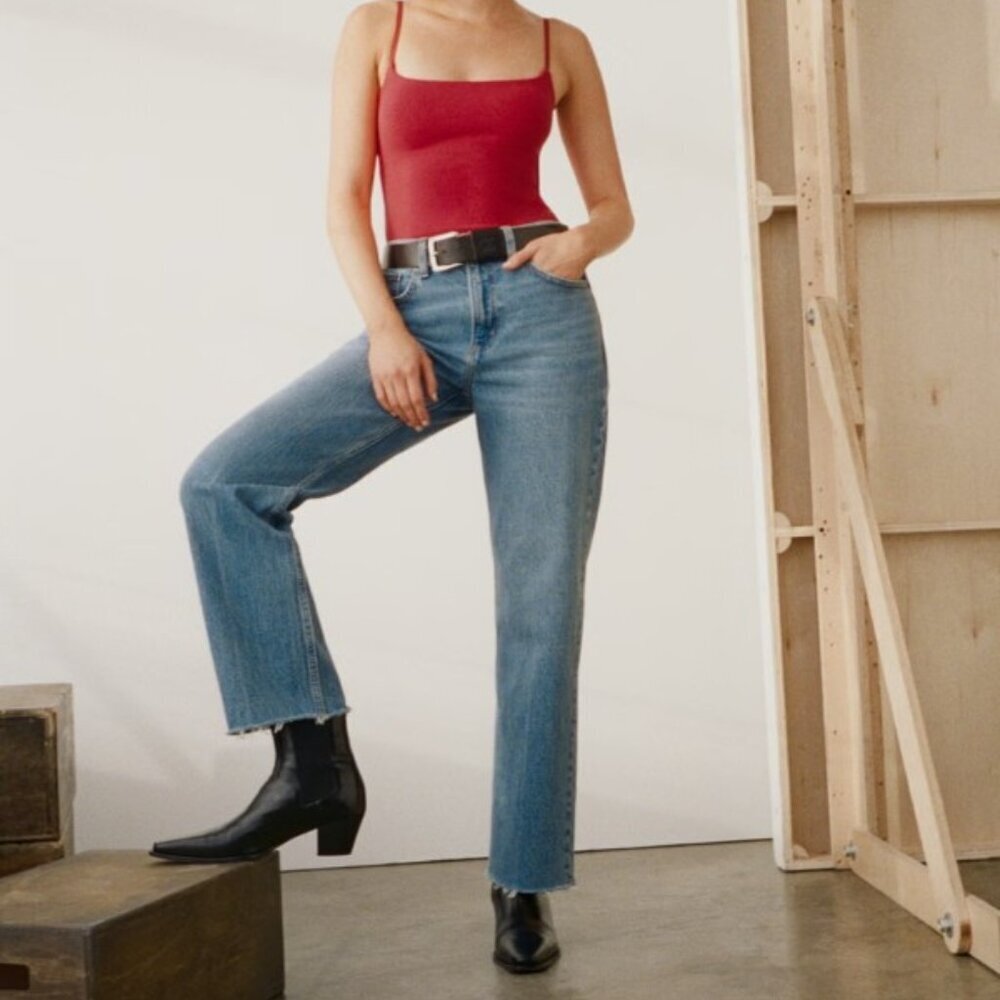 NWT Abercrombie & Fitch The Vintage Straight High Rise Jeans Sz 18 Short